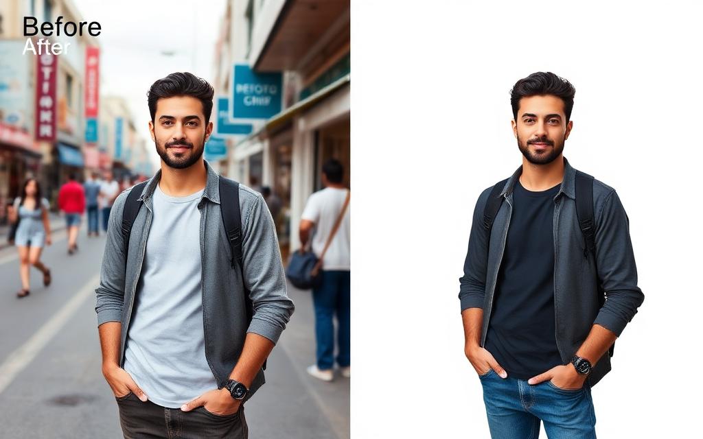 Result of: Remove background from a person portrait